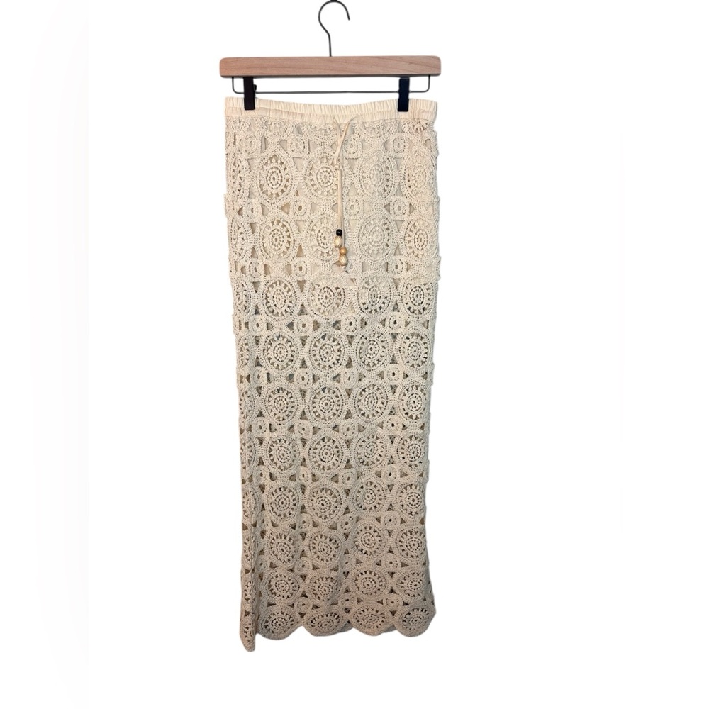 NWOT Zara Off white Crochet Pencil skirt S - Picture 6 of 9
